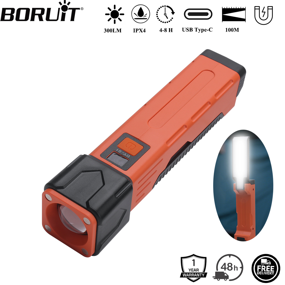 Orange Lighting Decor - BORUiT 300LM LED Work Light Zoom