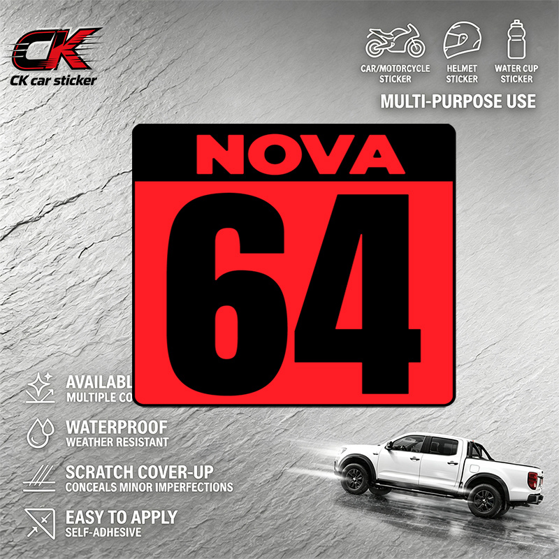 Nova Decor & Lighting Vase - Creativity NOVA 64 Car Sticker Racing
