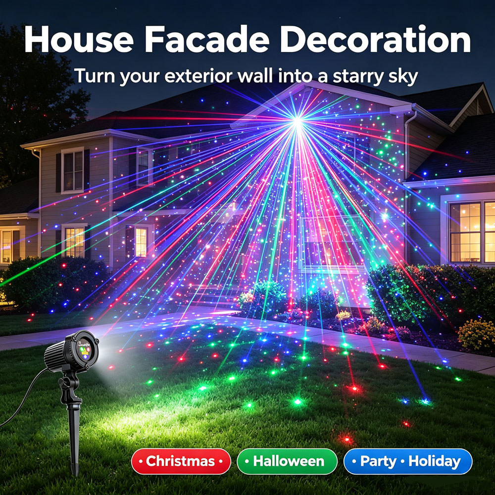 Christmas New Year RGB Laser P - đánh giá và giá Wall Decor Lighting Tree