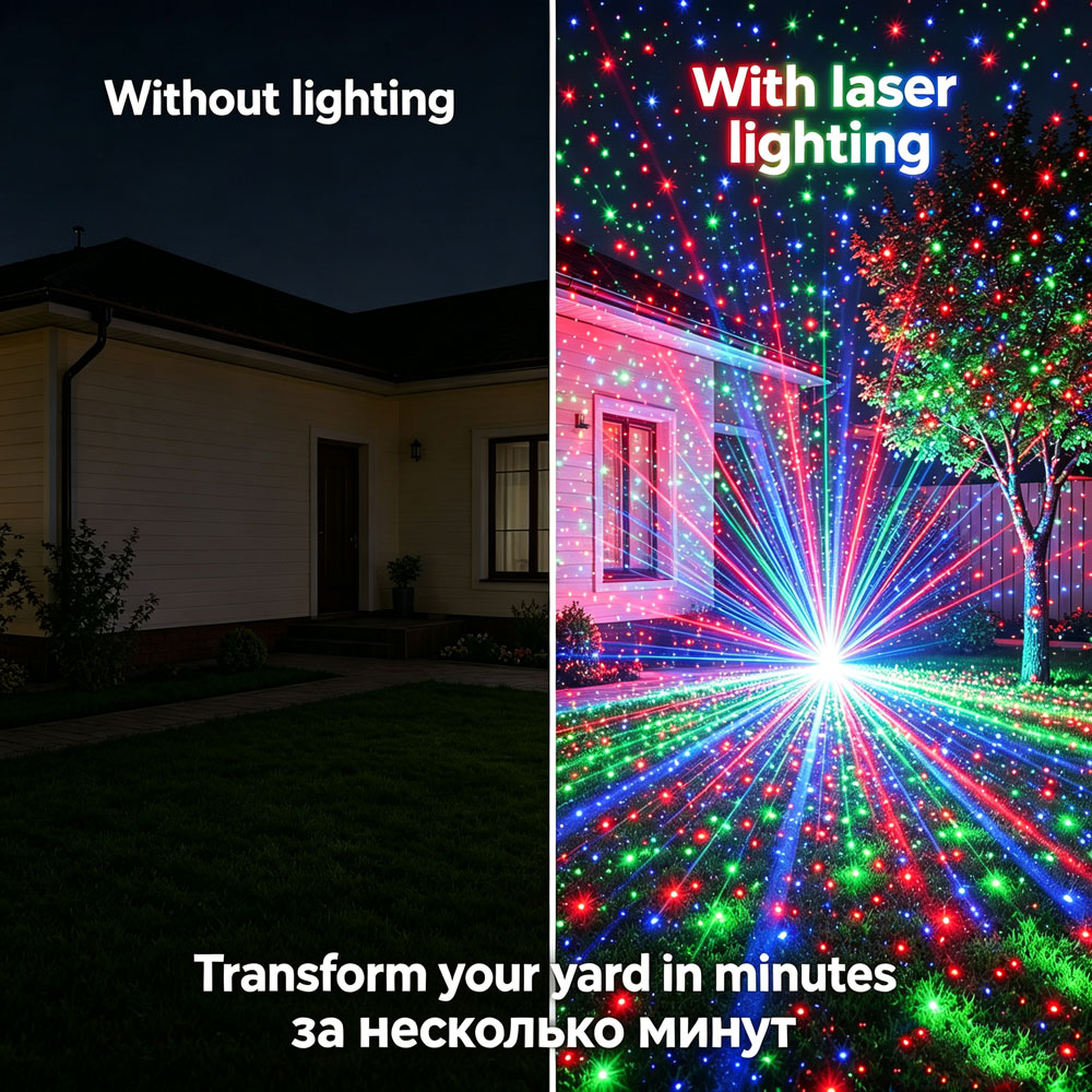 Christmas New Year RGB Laser P - đánh giá và giá Wall Decor Lighting Tree