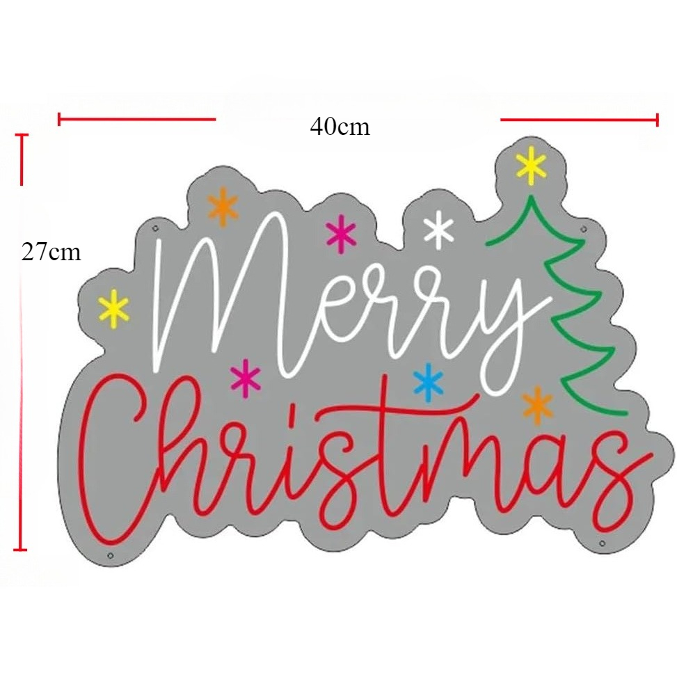 Merry Christmas Neon Sign with - đánh giá và giá Wall Decor Lighting Tree