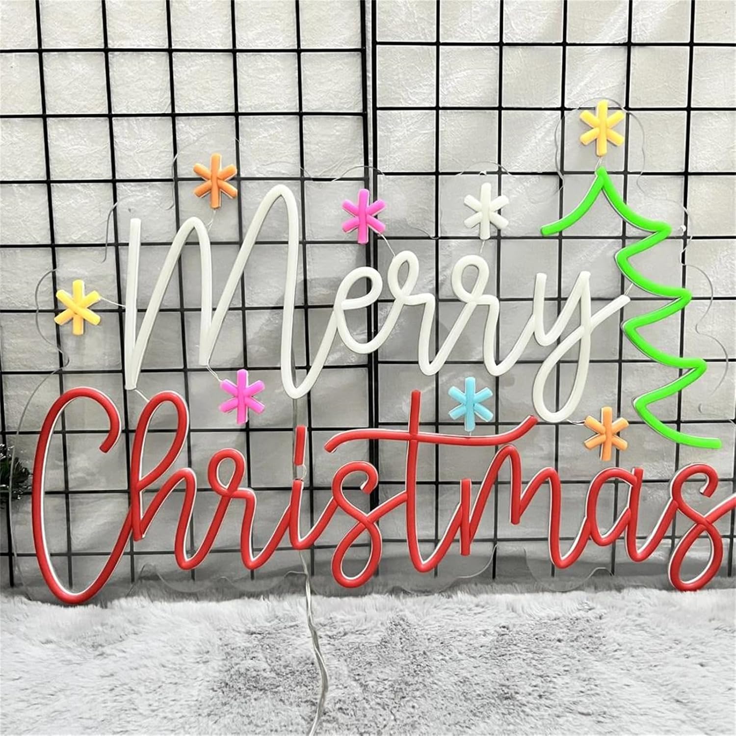Merry Christmas Neon Sign with - đánh giá và giá Wall Decor Lighting Tree