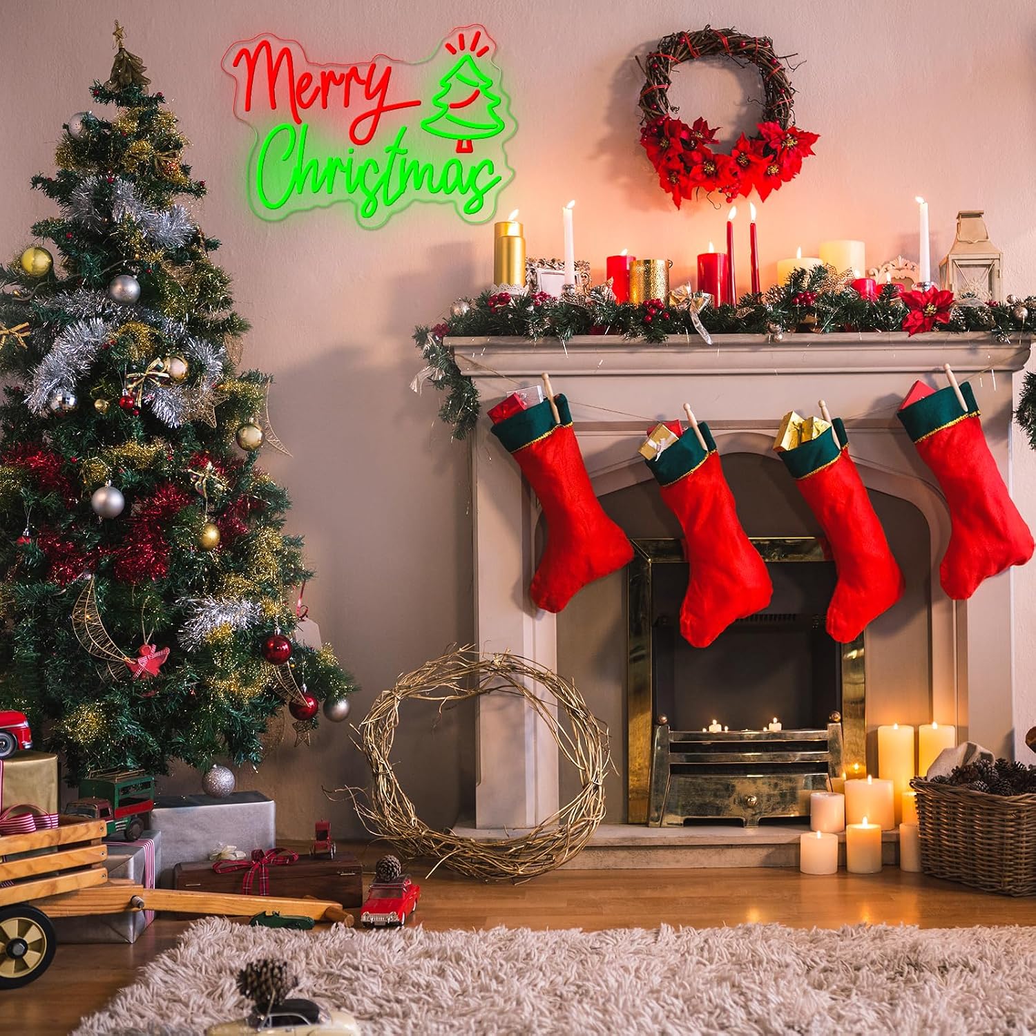 LED Neon Sign Merry Christmas  - đánh giá và giá Wall Decor Lighting Tree