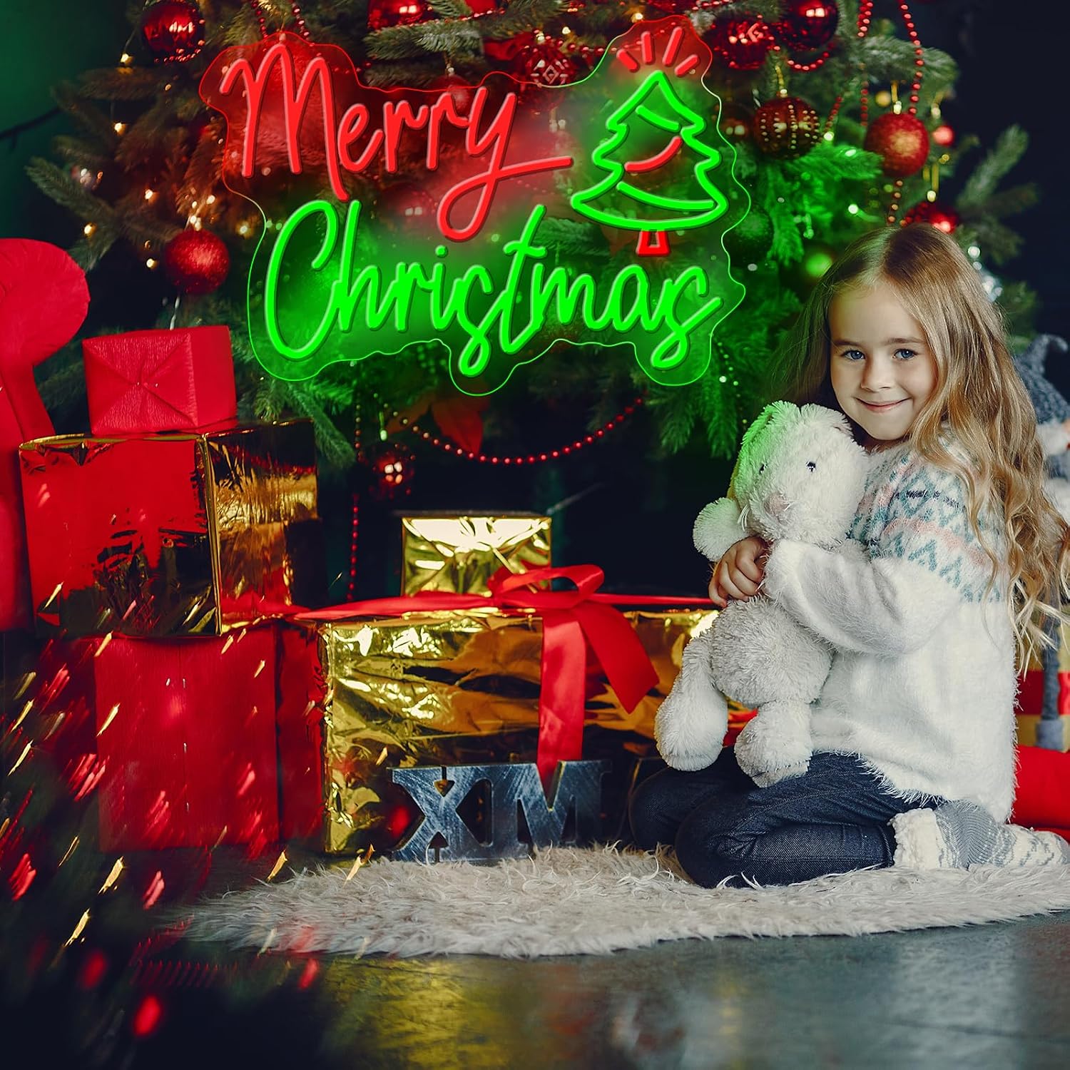 LED Neon Sign Merry Christmas  - đánh giá và giá Wall Decor Lighting Tree