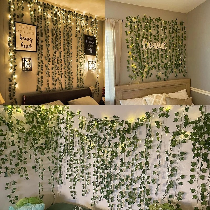 Green Ivy 210cm LED Light Stri - đánh giá và giá Wall Decor Lighting Tree