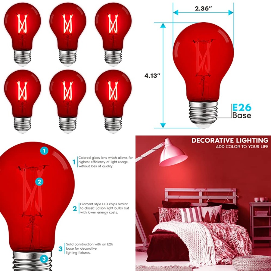 A19 Edison LED Light Bulbs, 4. - đánh giá và giá Lighting Decoration Outdoor