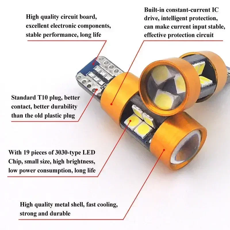 2Pcs Car T10 12V LED Signal Li - đánh giá và giá Orange Lighting Decor