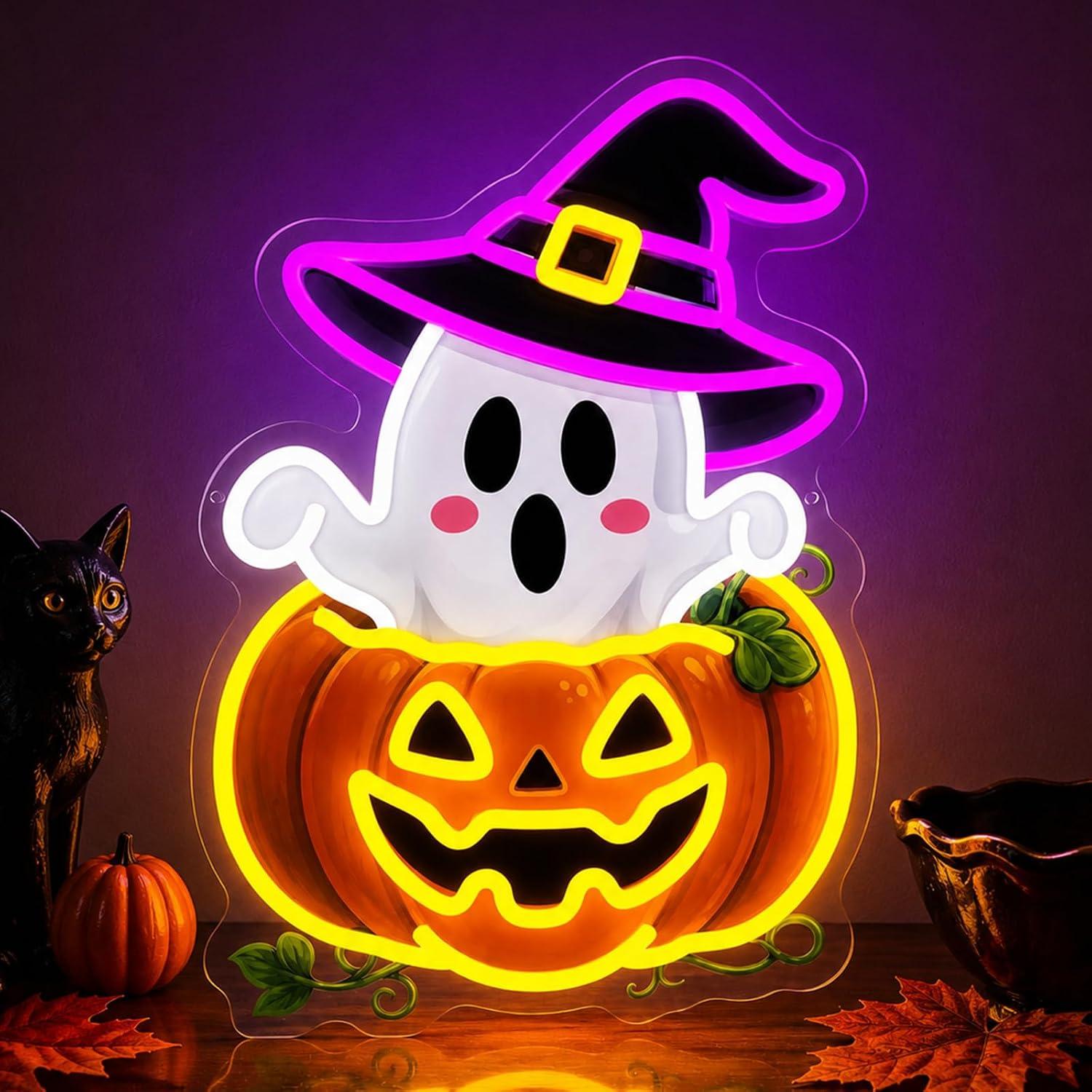 Cute Ghost Witch Hat Pumpkin N - đánh giá và giá Home Decor Lighting Tricks