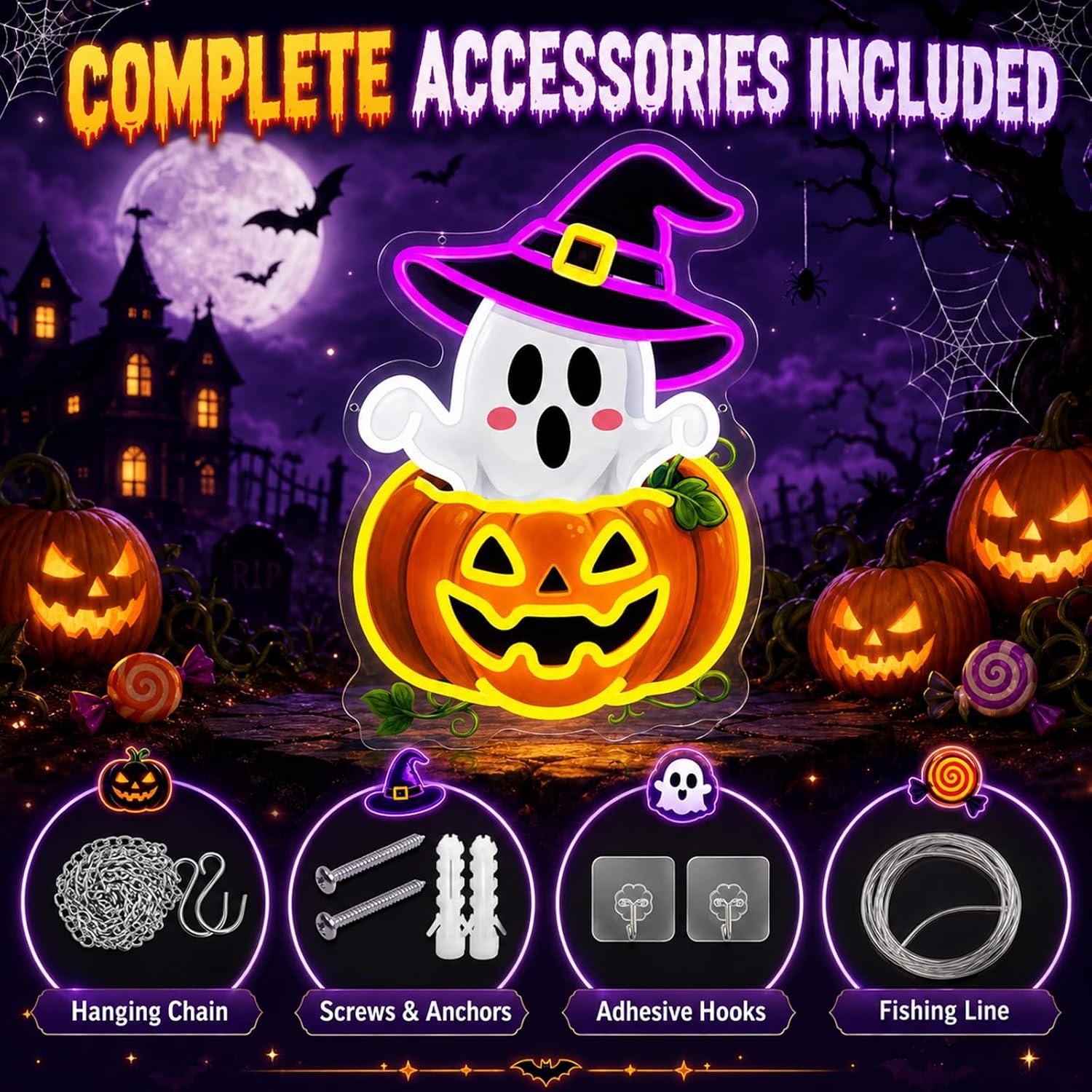 Cute Ghost Witch Hat Pumpkin N - đánh giá và giá Home Decor Lighting Tricks