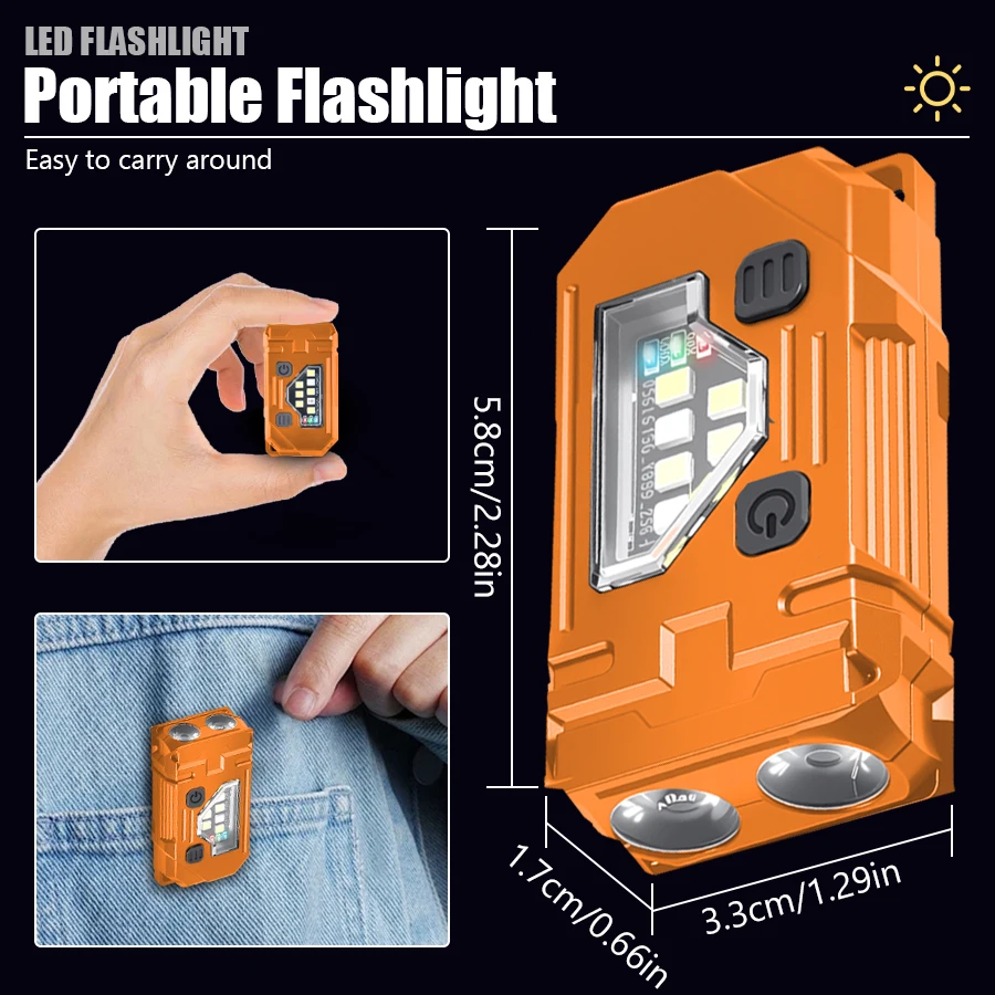 Mini Keychain EDC Flashlight R - đánh giá và giá Orange Lighting Decor