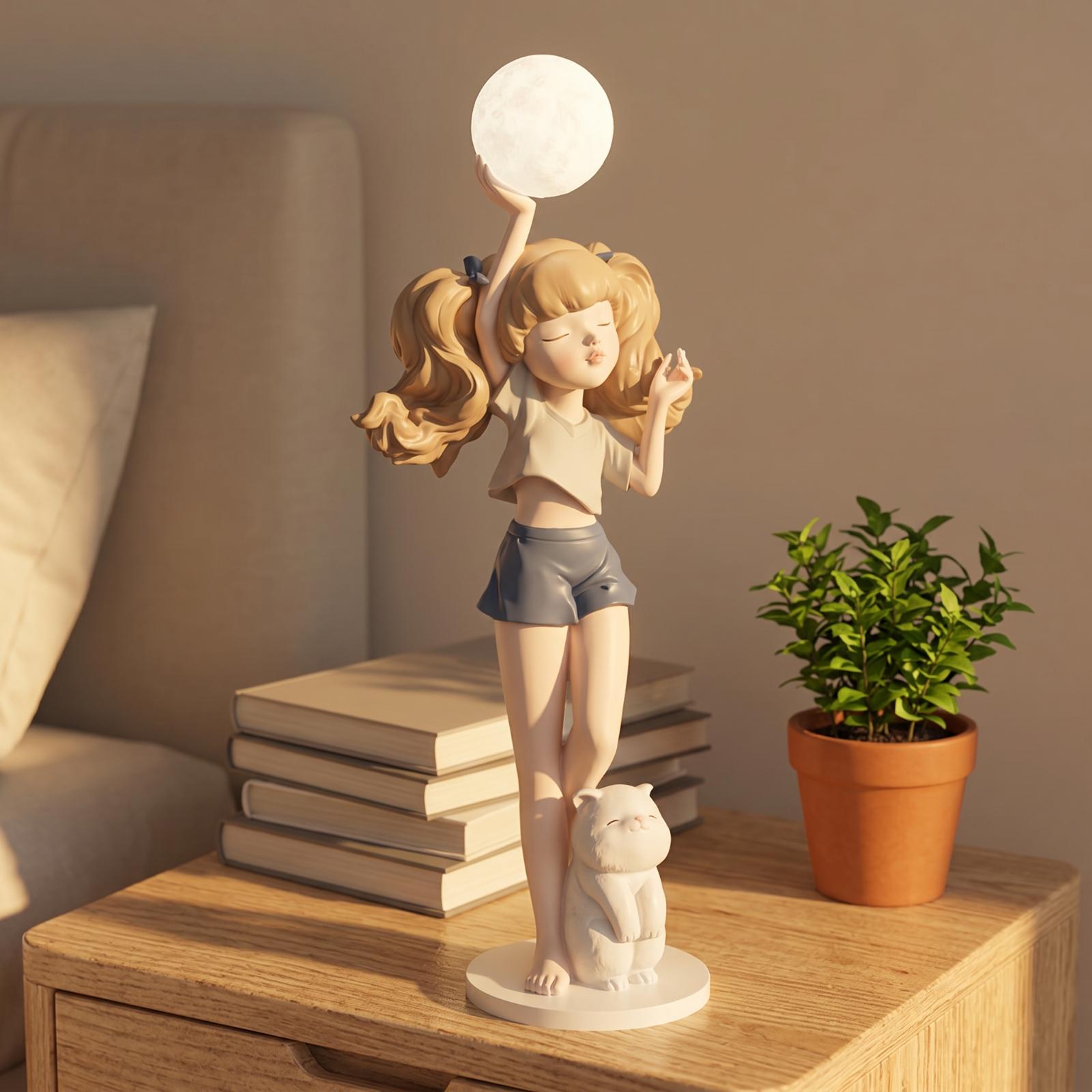 Elegant Girl Figurine Lamp wit - đánh giá và giá Lighting Decor For Living Room