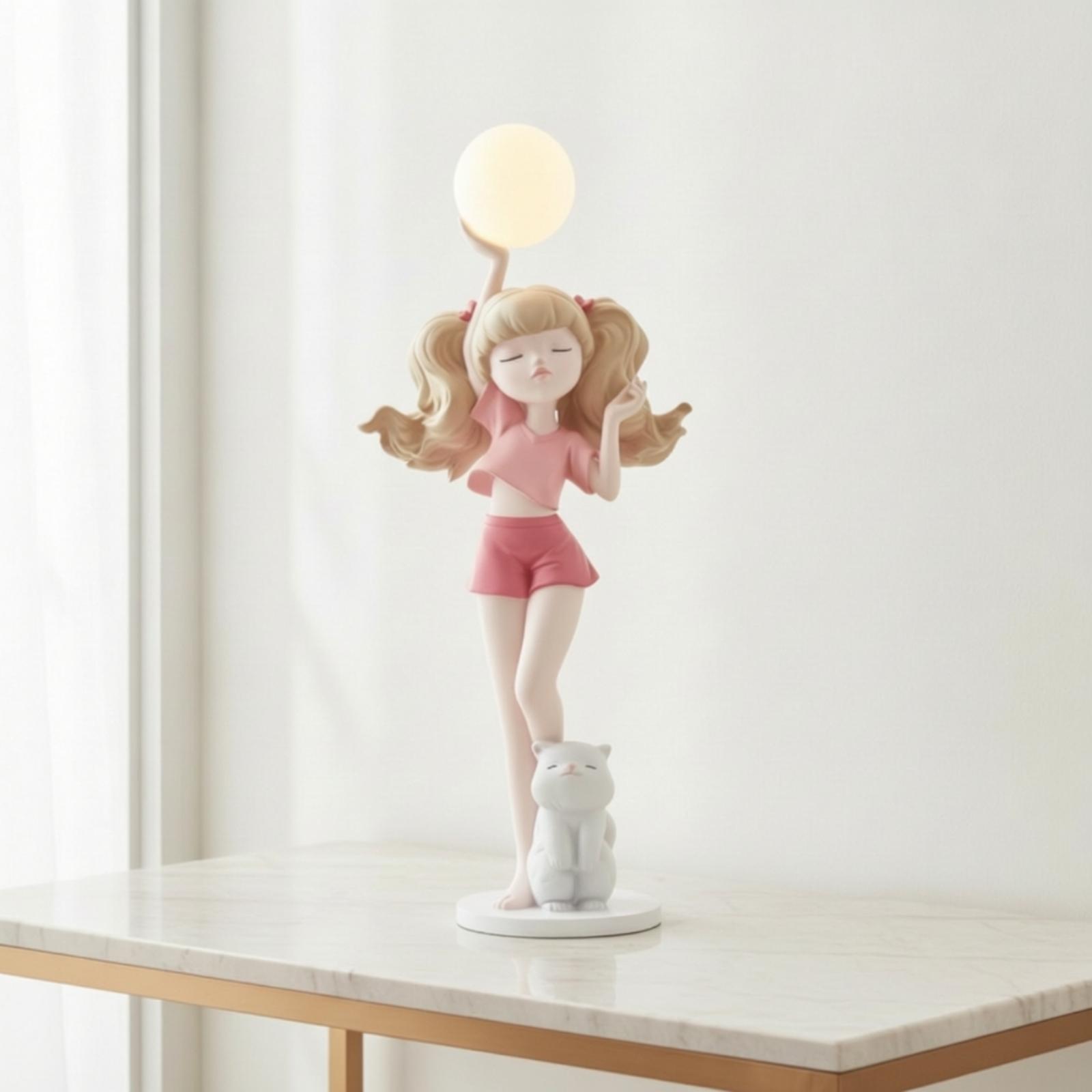Elegant Girl Figurine Lamp wit - đánh giá và giá Lighting Decor For Living Room