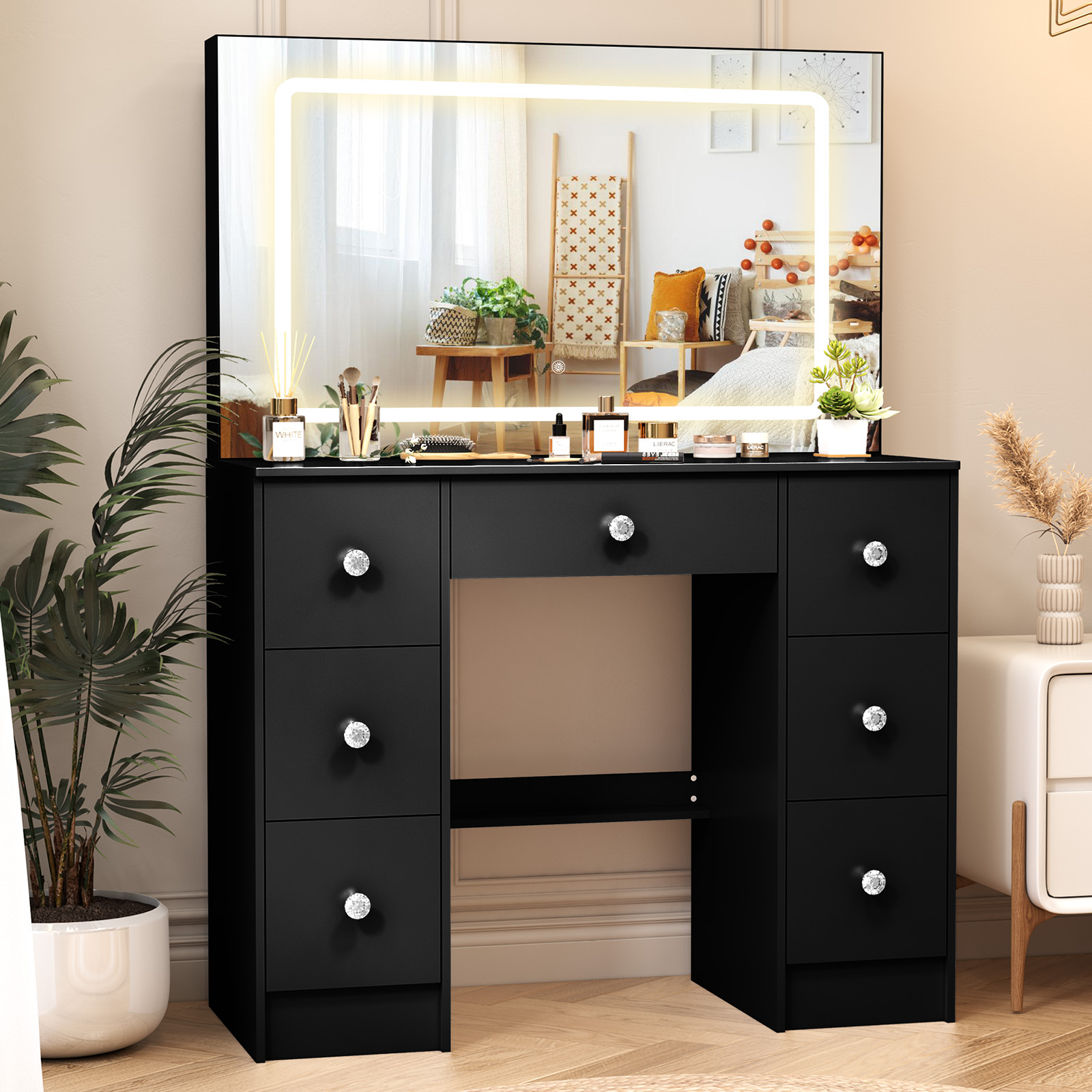 Black Makeup Vanity Dressing T - đánh giá và giá Home Decor Lighting Brands