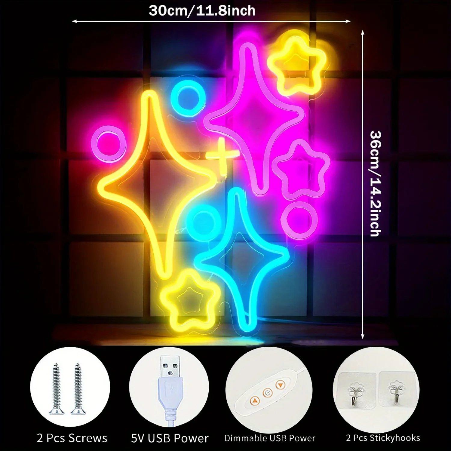 Stars LED Neon Sign Wall Decor - đánh giá và giá Home Decor Lighting Brands