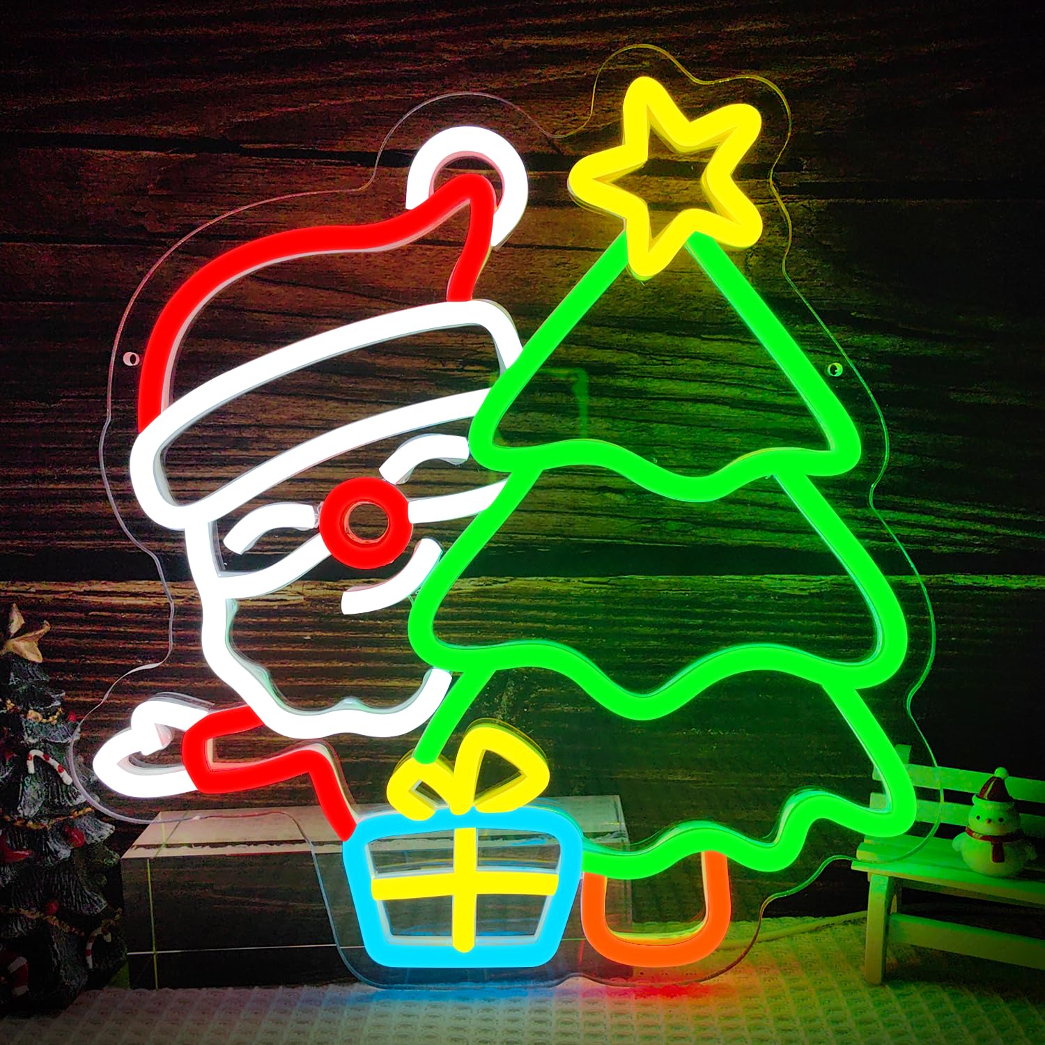 Santa Neon Sign for Wall Decor - đánh giá và giá Wall Decor Lighting Tree