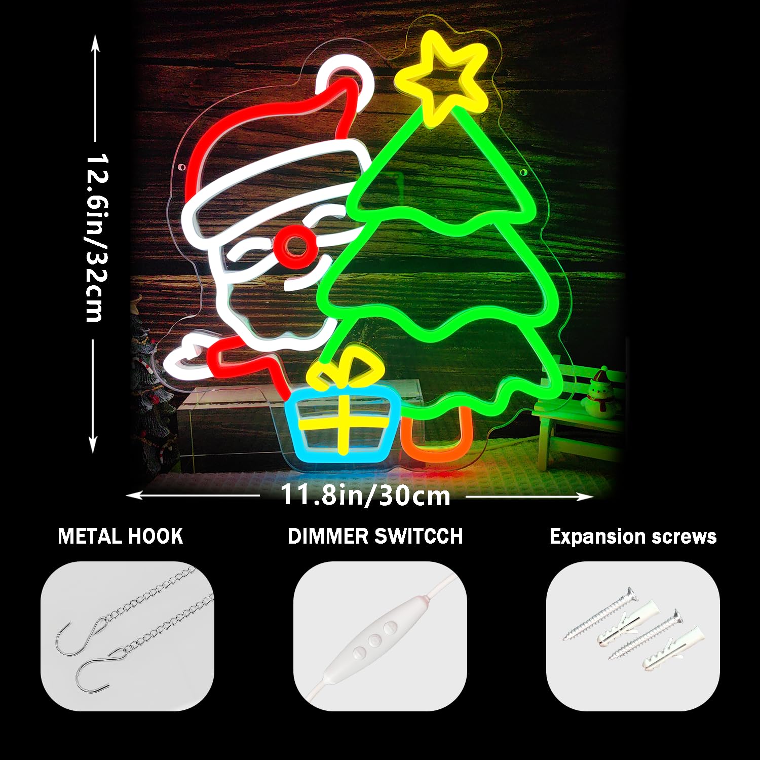 Santa Neon Sign for Wall Decor - đánh giá và giá Wall Decor Lighting Tree