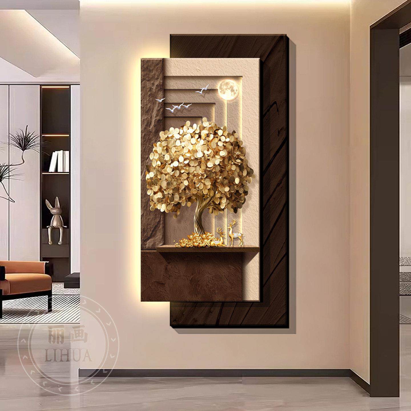 Decorative paintings at the en - đánh giá và giá Wall Decor Lighting Tree