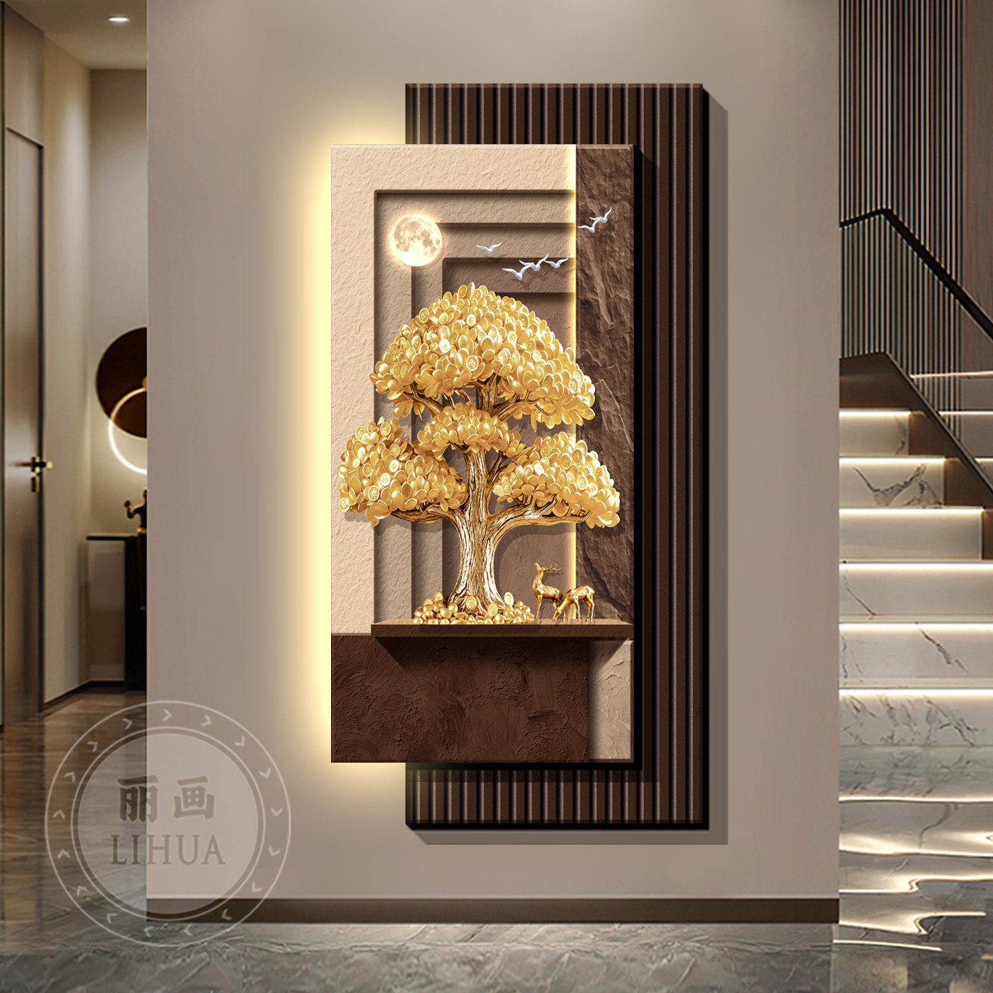 Decorative paintings at the en - đánh giá và giá Wall Decor Lighting Tree