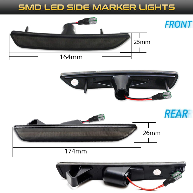 2pcs Car Front Rear Bumper Sid - đánh giá và giá Orange Lighting Decor