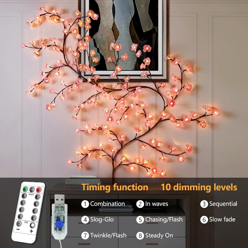 LED Cherry Blossom Tree Branch - đánh giá và giá Wall Decor Lighting Tree