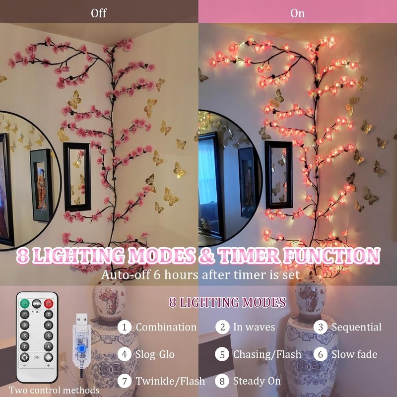 LED Cherry Blossom Tree Branch - đánh giá và giá Wall Decor Lighting Tree