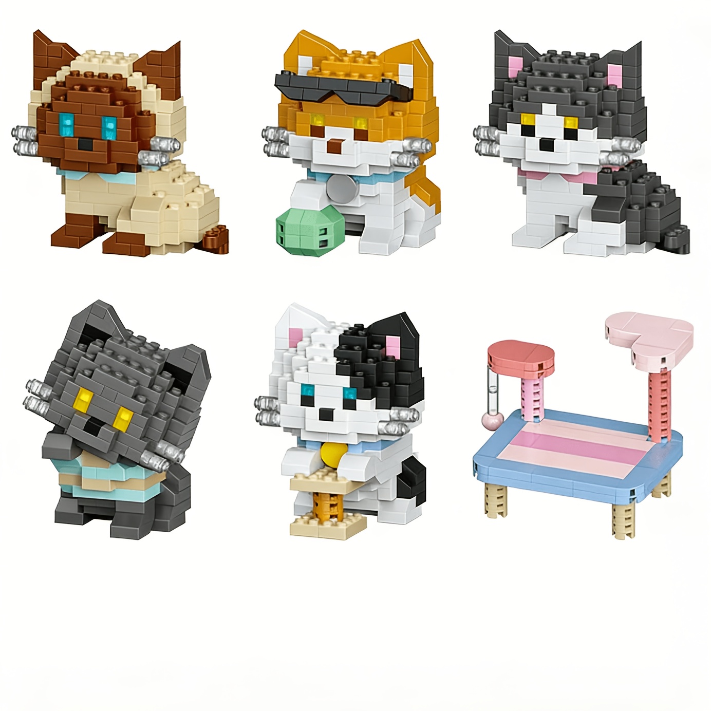 Cat Series Building Blocks Set - đánh giá và giá Orange Lighting Decor