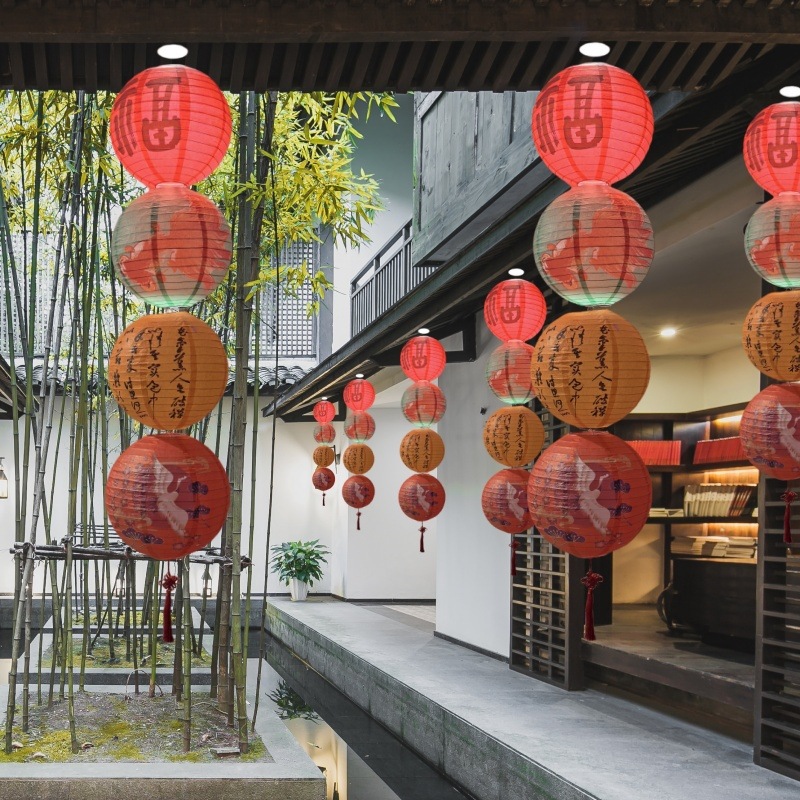 1piece 12inch 30cm Printed Flo - đánh giá và giá Restaurant Lighting Decoration
