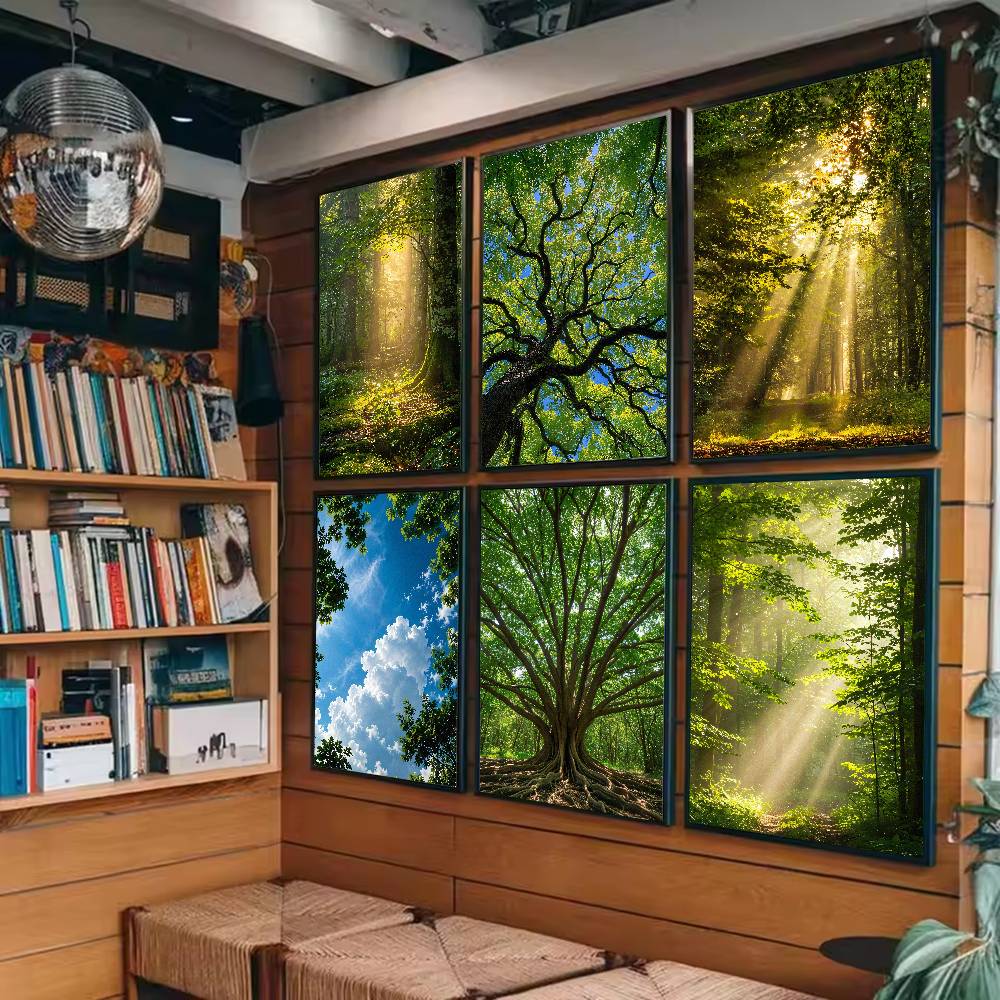 Sunbeam Forest Nature Poster,  - đánh giá và giá Wall Decor Lighting Tree