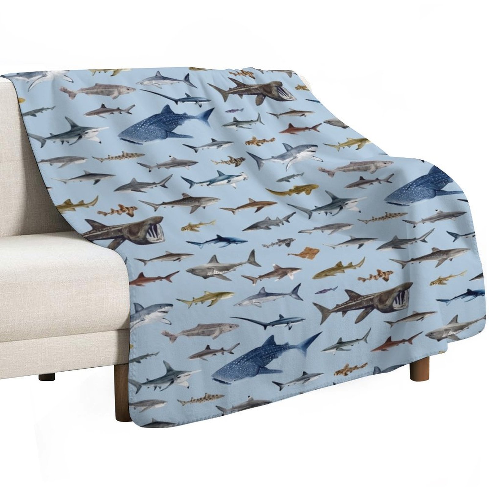 SHARKS poster-light blue Throw - đánh giá và giá Lighting Decoration Ideas For Home