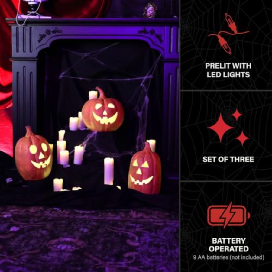 3-Piece Spooky Lighted LED Jac - đánh giá và giá Orange Lighting Decor
