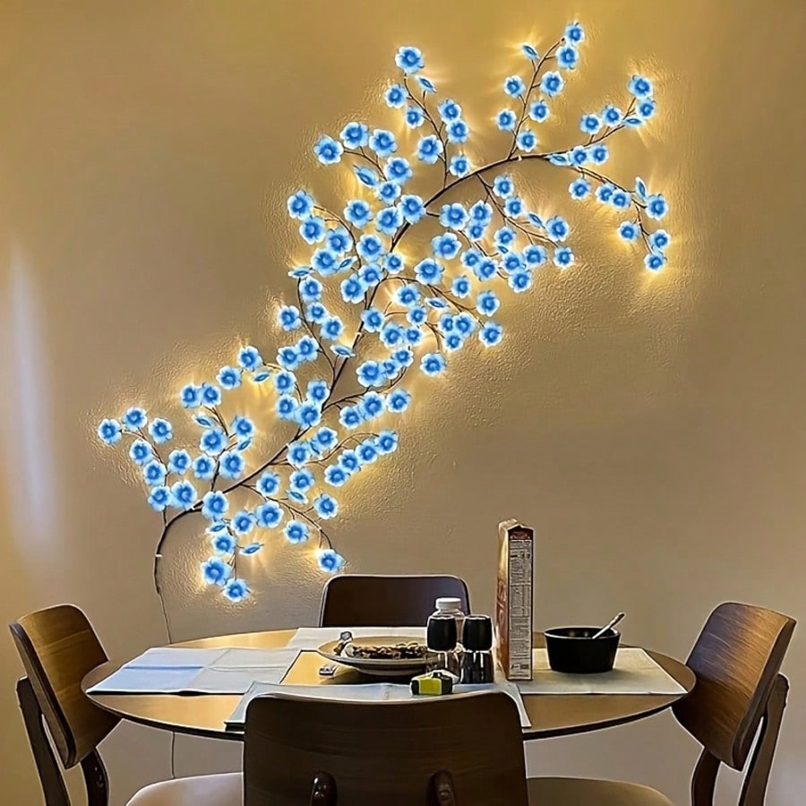 1pc 72 LEDS Blue Cherry Blosso - đánh giá và giá Wall Decor Lighting Tree