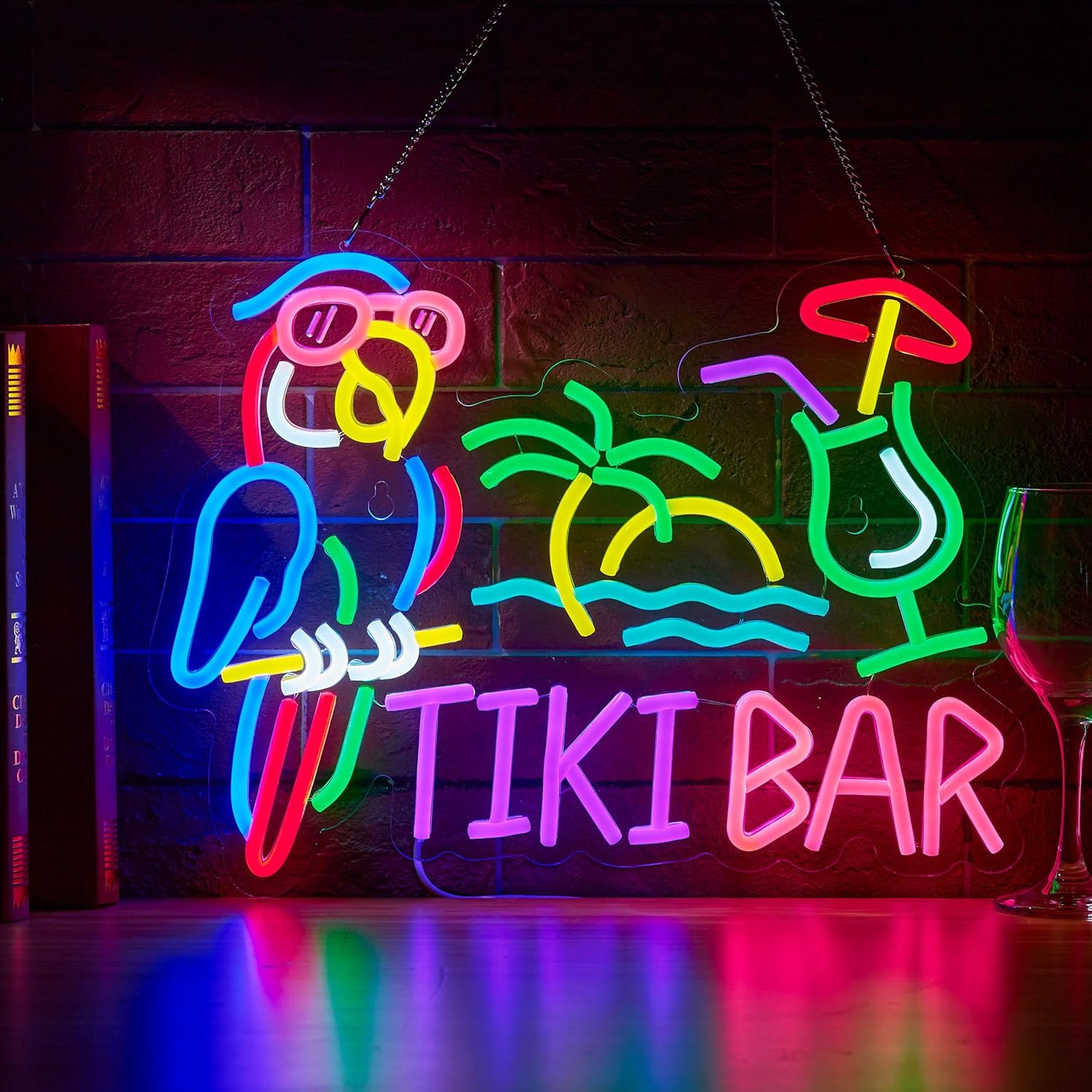 Tiki Bar Parrot Palm Tree Neon - đánh giá và giá Wall Decor Lighting Tree