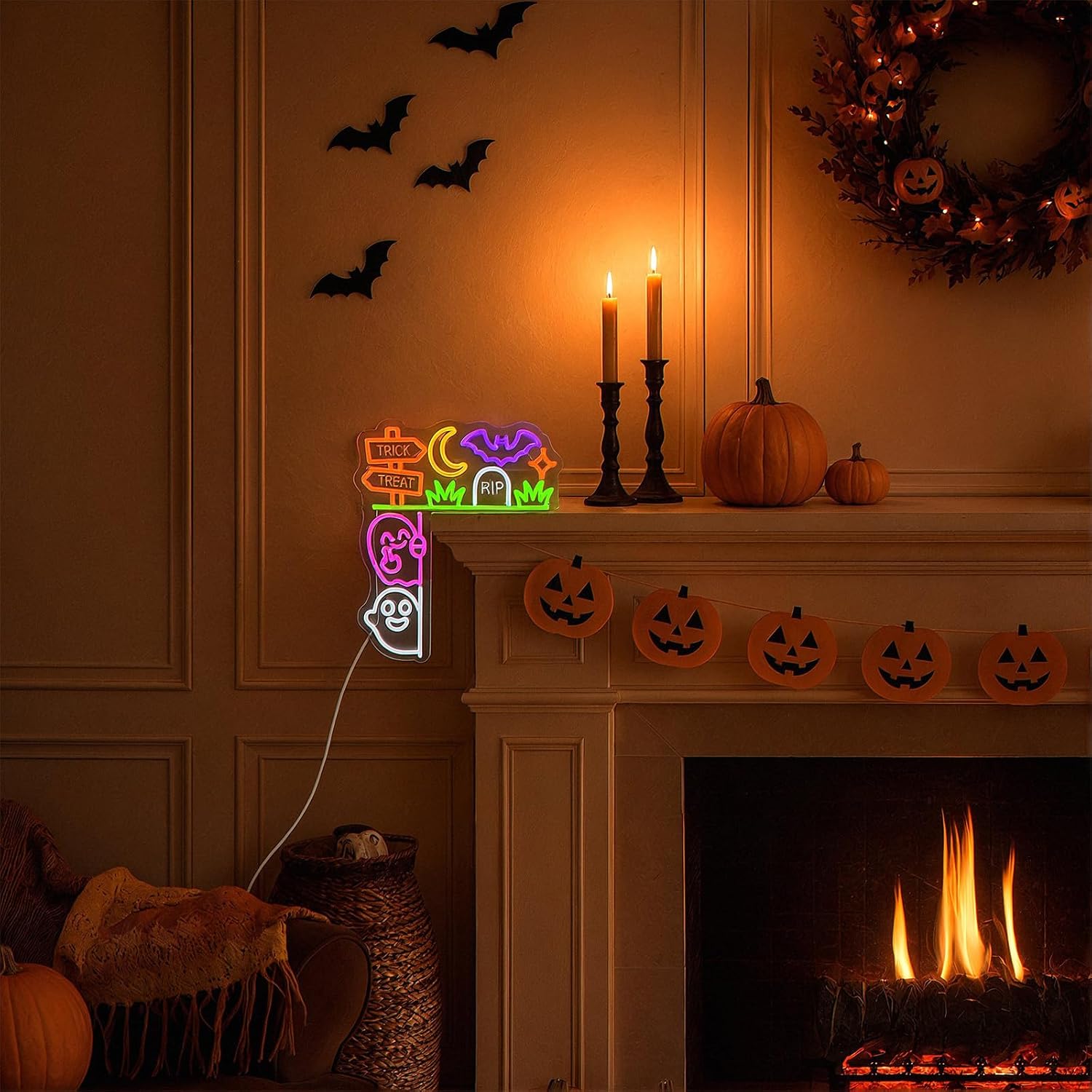 Trick Or Treat Neon Sign USB P - đánh giá và giá Home Decor Lighting Tricks