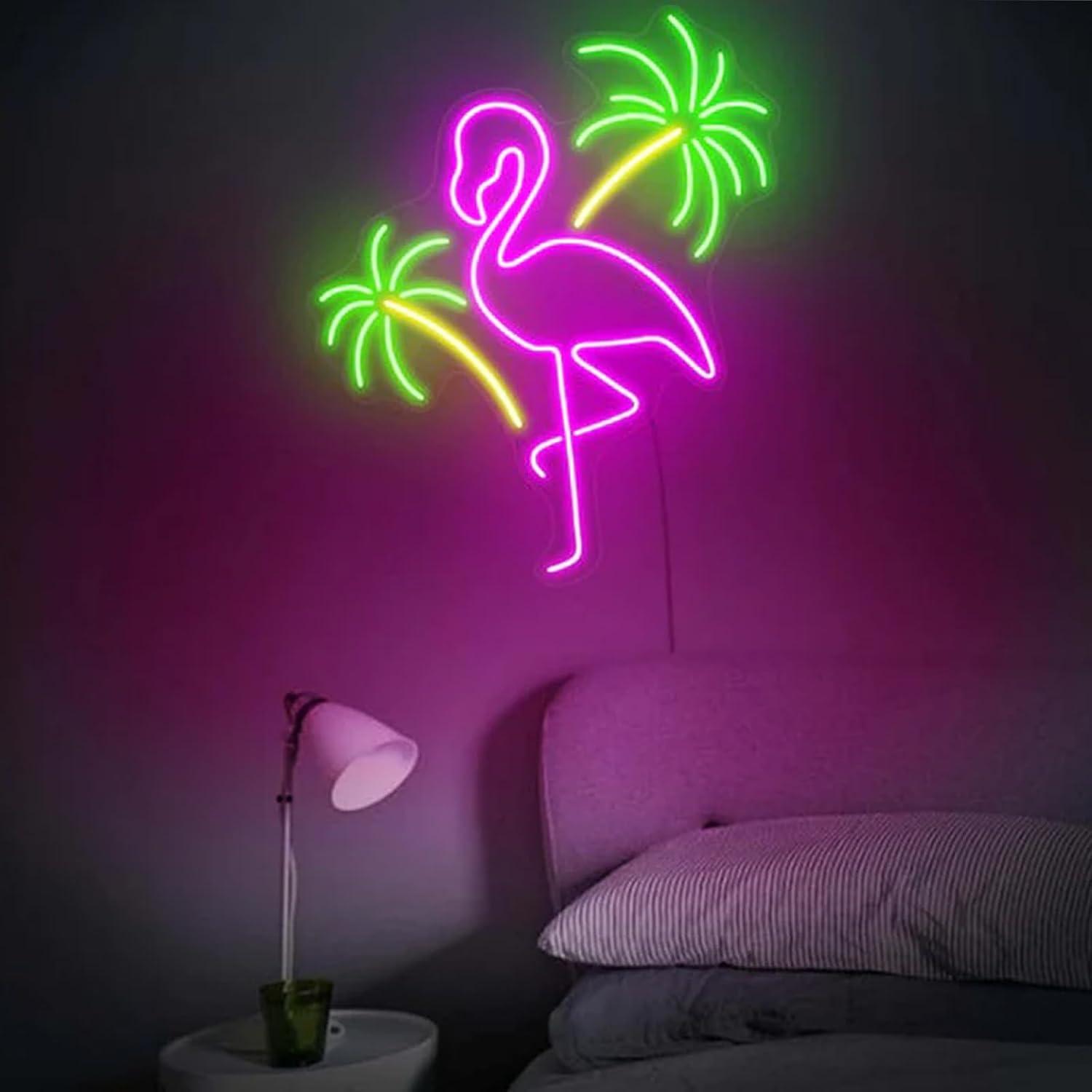 Flamingo And Palm Tree Neon Si - đánh giá và giá Wall Decor Lighting Tree