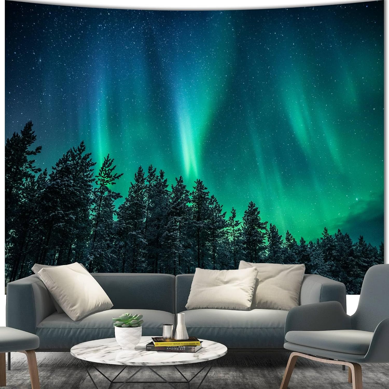 Large Northern Lights Tapestry - đánh giá và giá Wall Decor Lighting Tree